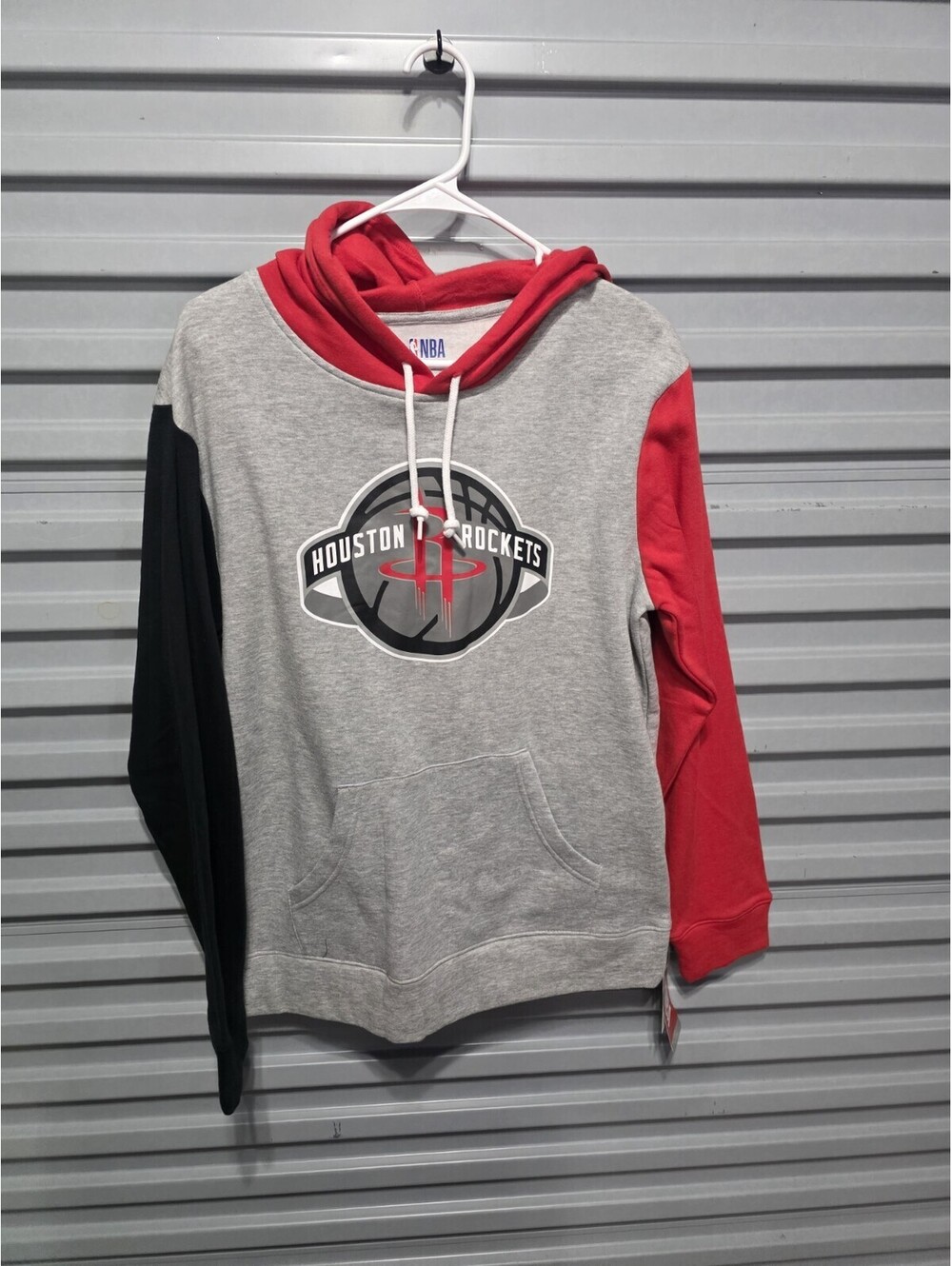 Houston Rockets NBA Gray/Red/Black Pullover Hoodie Sweatshirt Men's Medium